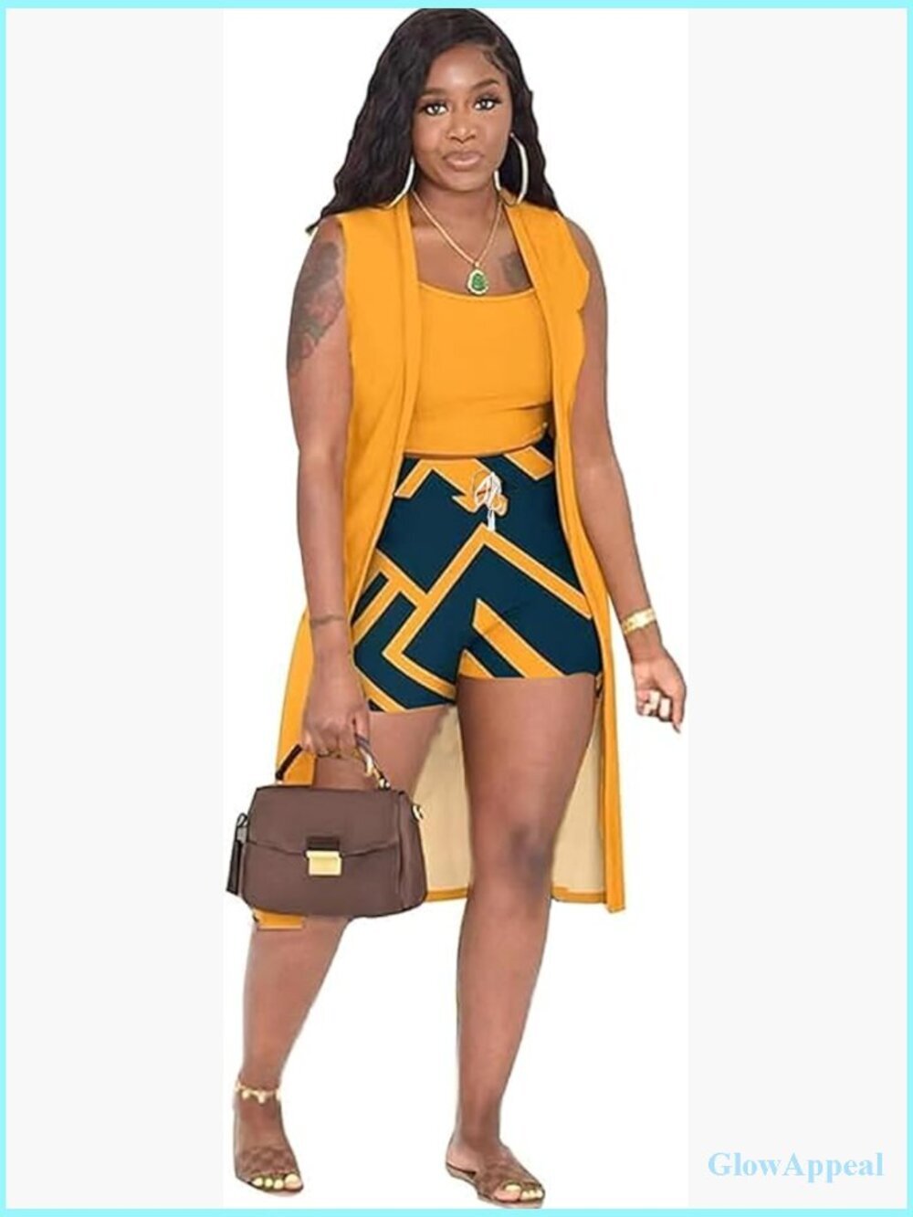 3 Piece Lounge Set Shorts Cardigan Tank Top Travel Suit
